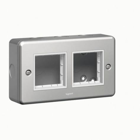 SYNERGY - CARRIER PLATE - FOR 4 MOSAIC MODULE - 2 GANG - METALCLAD