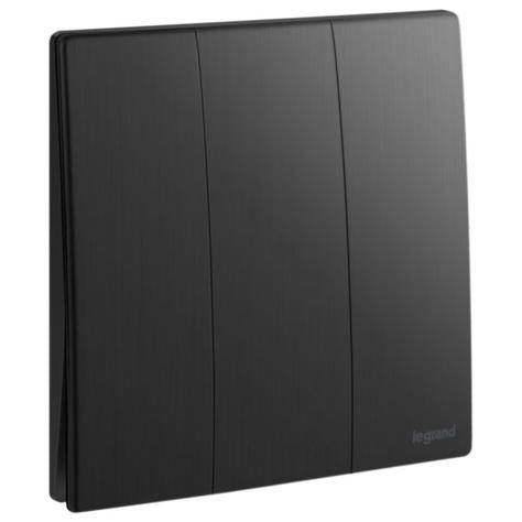 MALLIA SENSES - 3 GANG 2 WAY SWITCH 16AX - BRUSHED BLACK