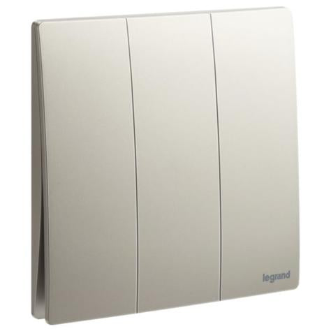 MALLIA SENSES - 3 GANG 2 WAY SWITCH 16AX - CHAMPAGNE