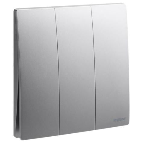 MALLIA SENSES - 3 GANG 2 WAY SWITCH 16AX - DARK SILVER