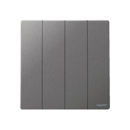 MALLIA SENSES - 4 GANG 2 WAY SWITCH 16AX - DARK SILVER