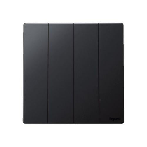 MALLIA SENSES - 4 GANG 2 WAY SWITCH 16AX - MATT BLACK
