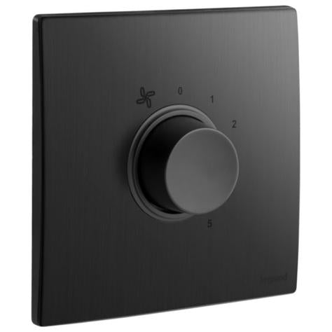 MALLIA SENSES - 1 GANG 100 WATTS - 5 SPEEDS FAN CONTROLLER - 230 VOLTS - BRUSHED BLACK