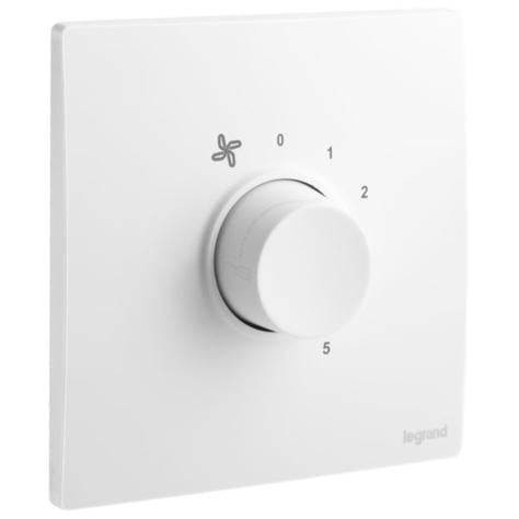 MALLIA SENSES - 1 GANG 100 WATTS - 5 SPEEDS FAN CONTROLLER - 230 VOLTS - MATT WHITE