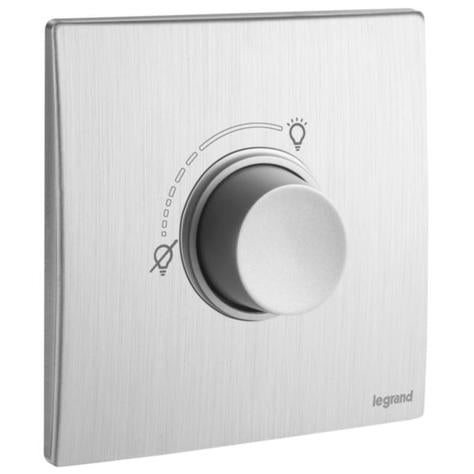 MALLIA SENSES - 1 GANG 5 TO 300 WATTS -INCANDESCENT OR 5 TO 75 WATTS LED DIMMER -100 - 230 VOLTS - 50/60 HZ - BRUSHED ALUMINIUM