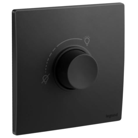 MALLIA SENSES - 1 GANG 5 TO 300 WATTS -INCANDESCENT OR 5 TO 75 WATTS LED DIMMER -100 - 230 VOLTS - 50/60 HZ - MATT BLACK