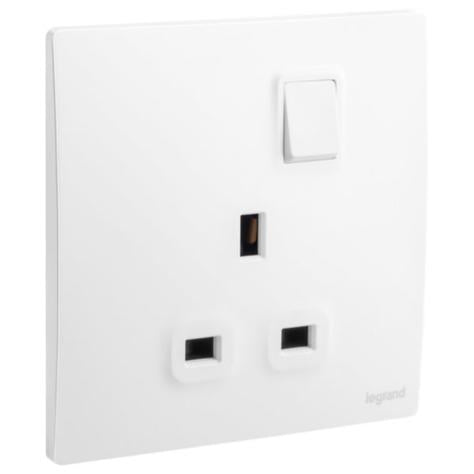 MALLIA SENSES - 1 GANG BS SWITCHED SOCKET OUTLET SINGLE POLE -13A - MATT WHITE