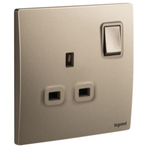 MALLIA SENSES - 1 GANG BS SWITCHED SOCKET OUTLET DOUBLE POLE - 13A - DARK BRONZE