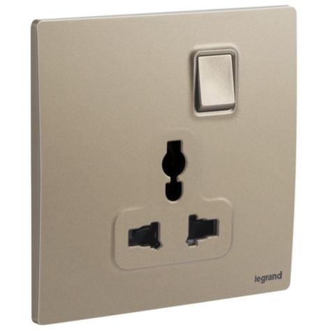 MALLIA SENSES - 1 GANG MULTISTANDARD SWITCHED SOCKET OUTLET - DARK BRONZE