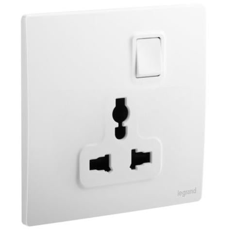 MALLIA SENSES - 1 GANG MULTISTANDARD SWITCHED SOCKET OUTLET - MATT WHITE