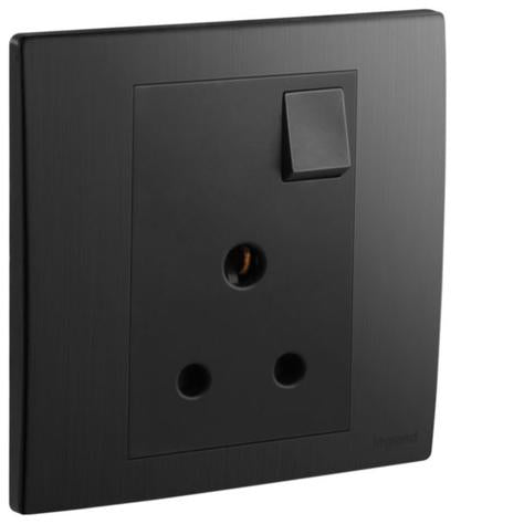 MALLIA SENSES - 1 GANG BRITISH STANDARD SWITCHED SOCKET OUTLET - 5A - BRUSHED BLACK