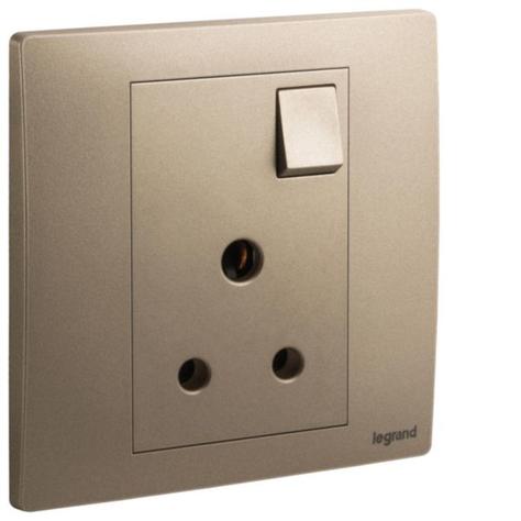 MALLIA SENSES - 1 GANG BRITISH STANDARD SWITCHED SOCKET OUTLET - 5A - DARK BRONZE