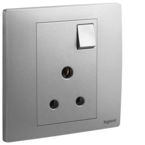 MALLIA SENSES - 1 GANG BRITISH STANDARD SWITCHED SOCKET OUTLET - 5A - DARK SILVER