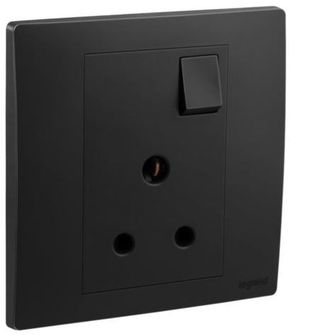 MALLIA SENSES - 1 GANG BRITISH STANDARD SWITCHED SOCKET OUTLET - 5A - MATT BLACK