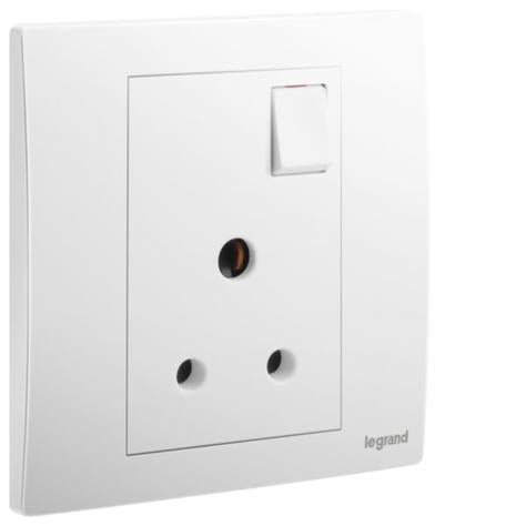 MALLIA SENSES - 1 GANG BRITISH STANDARD SWITCHED SOCKET OUTLET - 5A - MATT WHITE