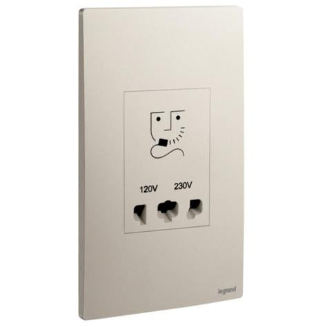 MALLIA SENSES - 2 GANG SHAVER SOCKET OUTLET - 120/240 VOLTS - CHAMPAGNE