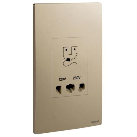MALLIA SENSES - 2 GANG SHAVER SOCKET OUTLET - 120/240 VOLTS - DARK BRONZE