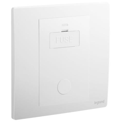 MALLIA SENSES - 1 GANG UNSWITCHED FUSED CONNECTION UNIT WITH CORD OUTLET - 13A - MATT WHITE