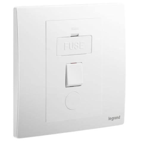 MALLIA SENSES - 1 GANG SWITCHED FUSED CONNECTION UNIT WITH CORD OUTLET - 13A - MATT WHITE