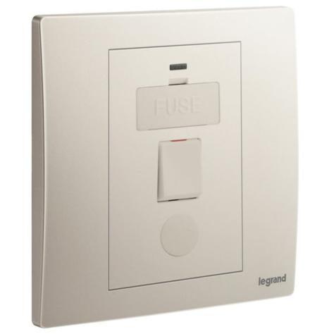 MALLIA SENSES - 1 GANG SWITCHED FUSED CONNECTION UNIT WITH LED POWER INDICATOR AND CORD OUTLET - 13A - CHAMPAGNE