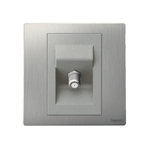 MALLIA SENSES - 1 GANG "F" TYPE TERMINAL TV SOCKET OUTLET - BRUSHED ALUMINIUM