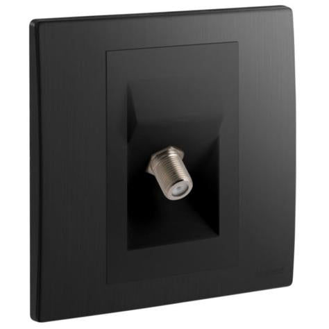 MALLIA SENSES - 1 GANG "F" TYPE TERMINAL TV SOCKET OUTLET - BRUSHED BLACK