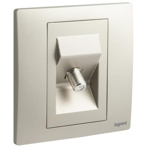 MALLIA SENSES - 1 GANG "F" TYPE TERMINAL TV SOCKET OUTLET - CHAMPAGNE