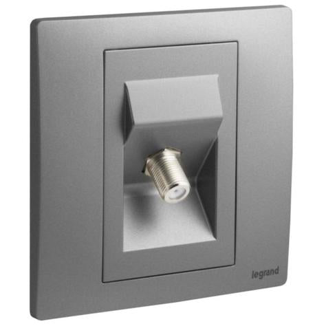 MALLIA SENSES - 1 GANG "F" TYPE TERMINAL TV SOCKET OUTLET - DARK SILVER
