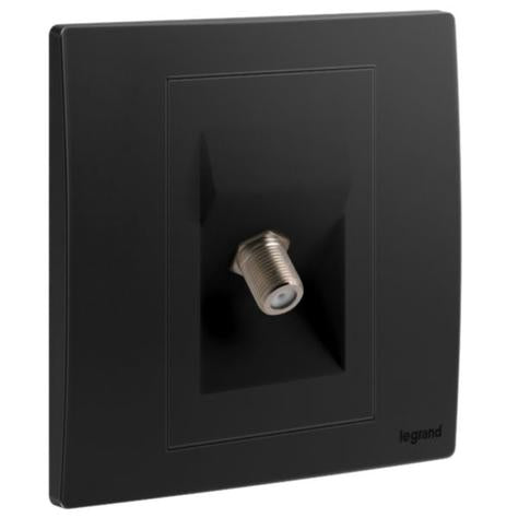 MALLIA SENSES - 1 GANG "F" TYPE TERMINAL TV SOCKET OUTLET - MATT BLACK