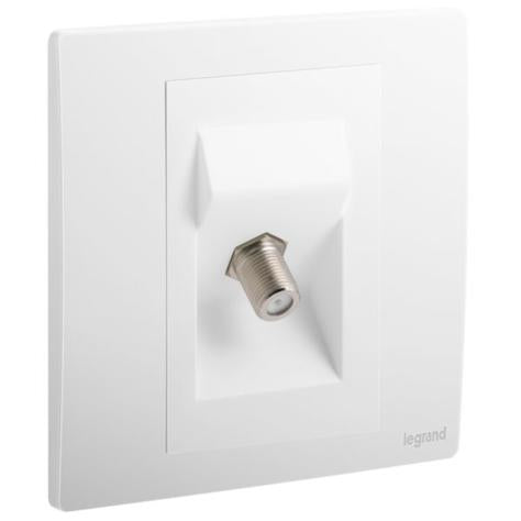 MALLIA SENSES - 1 GANG "F" TYPE TERMINAL TV SOCKET OUTLET - MATT WHITE