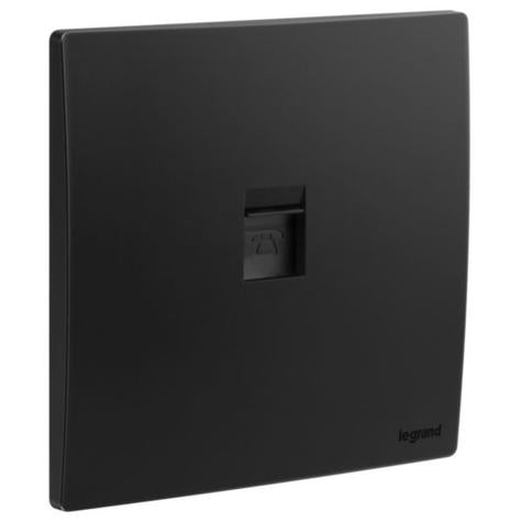 MALLIA SENSES - 1 GANG SINGLE RJ11 TELEPHONE SOCKET OUTLET - MATT BLACK
