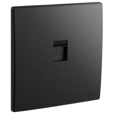 MALLIA SENSES - SINGLE RJ45 SOCKET OUTLET CATEGORY 6 UTP BRUSHED BLACK