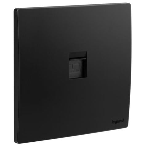 MALLIA SENSES - SINGLE RJ45 SOCKET OUTLET CATEGORY 6 UTP MATT BLACK