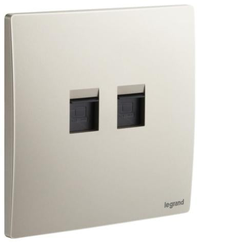 MALLIA SENSES - DOUBLE RJ45 SOCKET OUTLET CATEGORY 6 UTP CHAMPAGNE