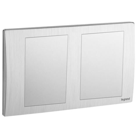 MALLIA SENSES - 2 GANG BLANKING PLATE - BRUSHED ALUMINIUM