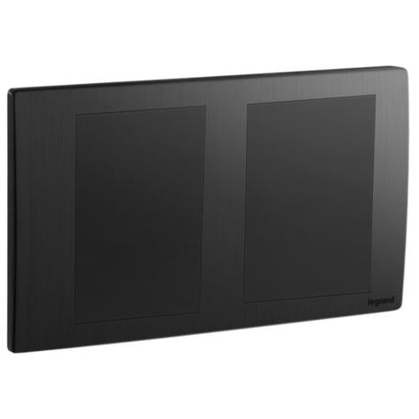MALLIA SENSES - 2 GANG BLANKING PLATE - BRUSHED BLACK