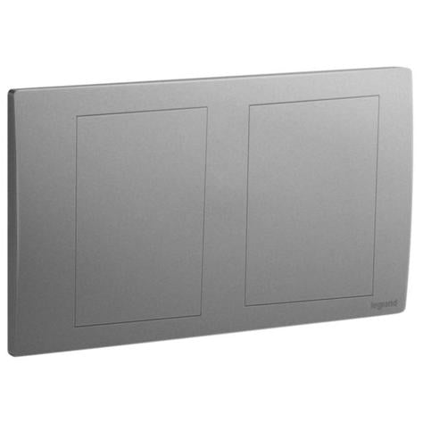MALLIA SENSES - 2 GANG BLANKING PLATE - DARK SILVER