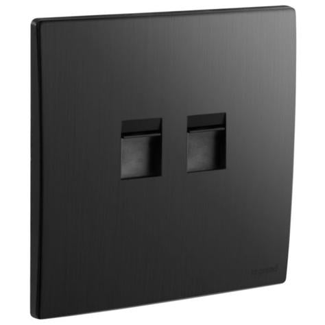 MALLIA SENSES - 2 GANG KEYSTONE ADAPTER - BRUSHED BLACK