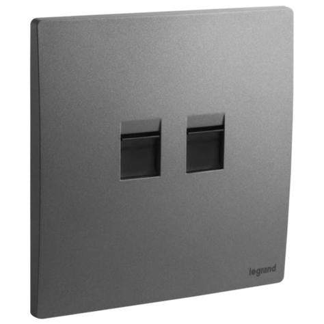 MALLIA SENSES - 2 GANG KEYSTONE ADAPTER - DARK SILVER