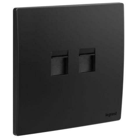 MALLIA SENSES - 2 GANG KEYSTONE ADAPTER - MATT BLACK