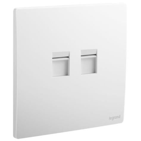 MALLIA SENSES - 2 GANG KEYSTONE ADAPTER - MATT WHITE