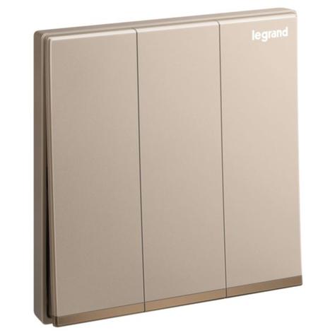 GALION - 3 GANGS 2 WAY SWITCH 16AX - ROSE GOLD