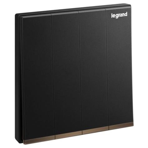 GALION - 4 GANGS 1 WAY SWITCH 16AX - MATT BLACK