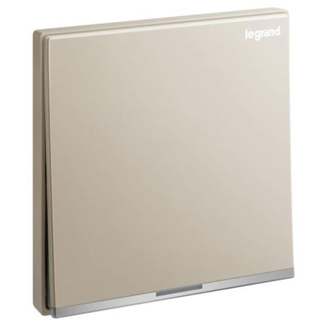 GALION - 1 GANG 1 WAY DOUBLE POLE SWITCH 20A WITH AMBER LED POWER INDICATOR AND EARTH TERMINAL - CHAMPAGNE