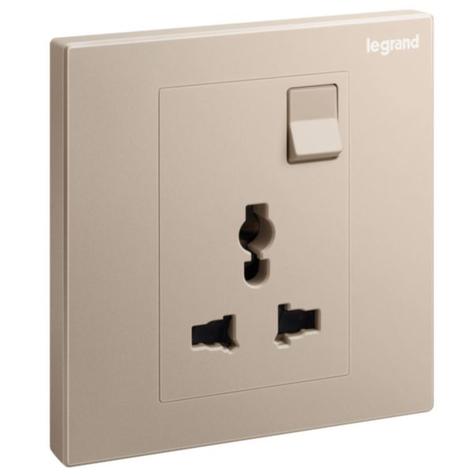 GALION - 1 GANG MULTISTANDARD SWITCHED SOCKET OUTLET - ROSE GOLD