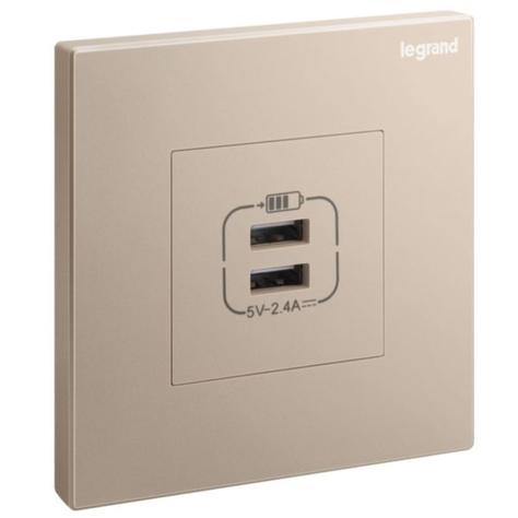 GALION - 1 GANG DOUBLE USB 2,4A TYPE-A USB CHARGERS - ROSE GOLD