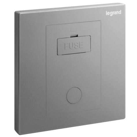 GALION - 1 GANG UNSWITCHED FUSED CONNECTION UNIT WITH CORD OUTLET - 13A - DARK SILVER