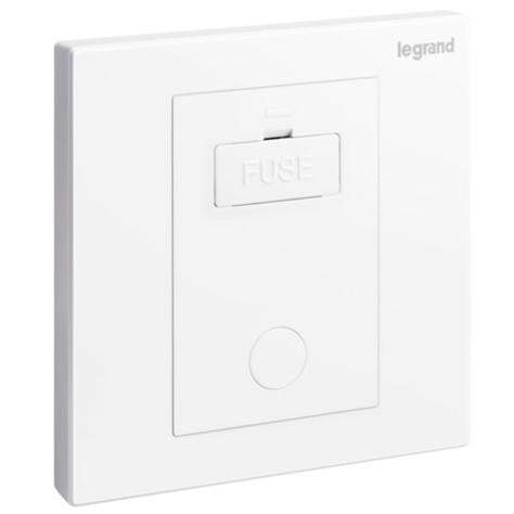 GALION - 1 GANG UNSWITCHED FUSED CONNECTION UNIT WITH CORD OUTLET - 13A - WHITE