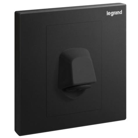 GALION - 1 GANG CABLE OUTLET - 20A - MATT BLACK