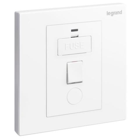 GALION - 1 GANG SWITCHED FUSED CONNECTION UNIT WITH LED POWER INDICATOR AND CORD OUTLET - 13A - WHITE